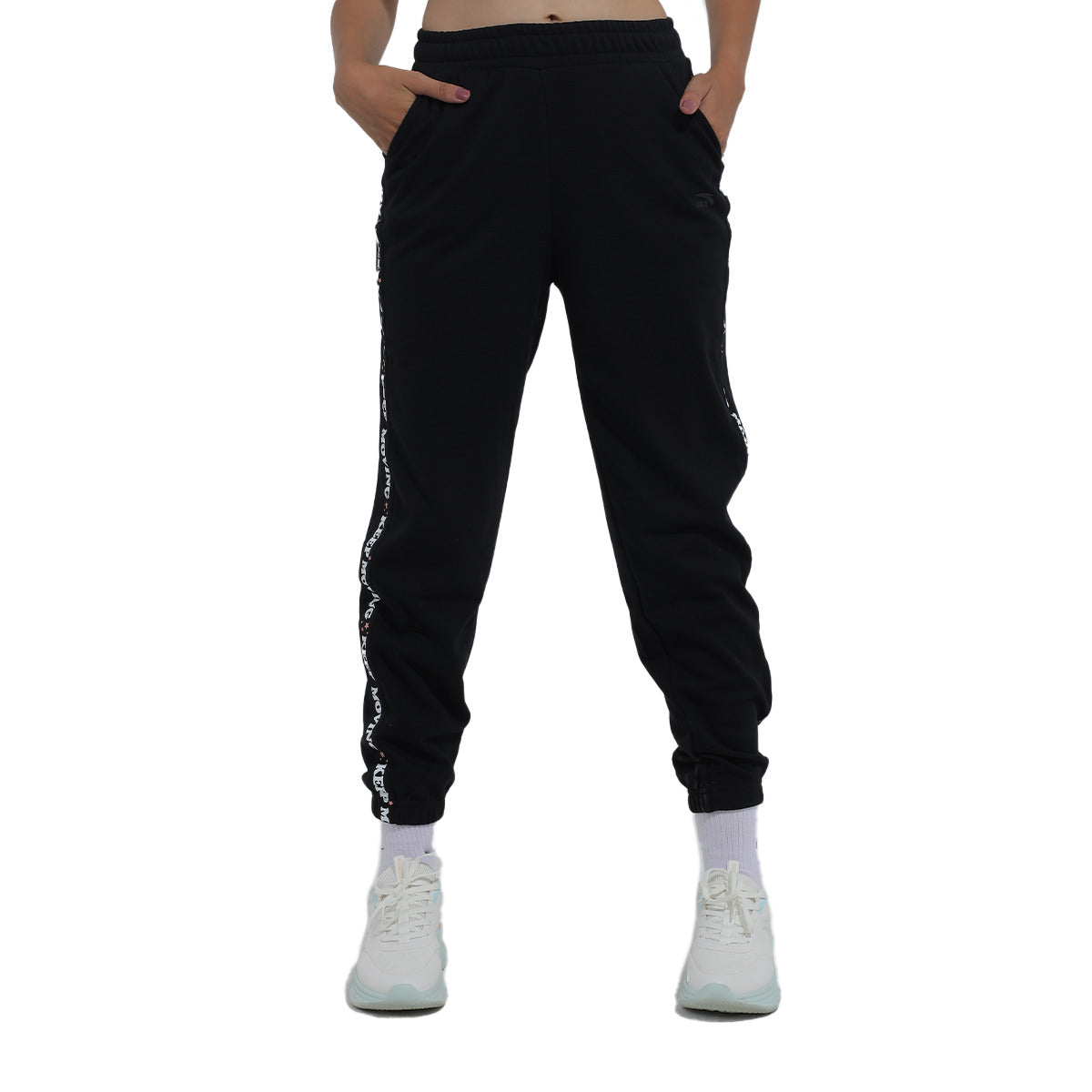 Anta Knit Track Casual Pants For Women, Black