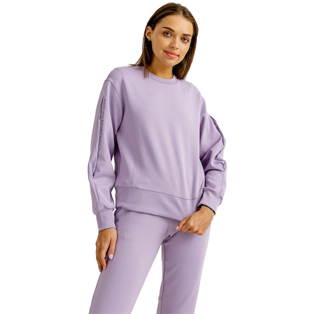 Anta Sweatshirt With Long Sleeves For Women, Lavender