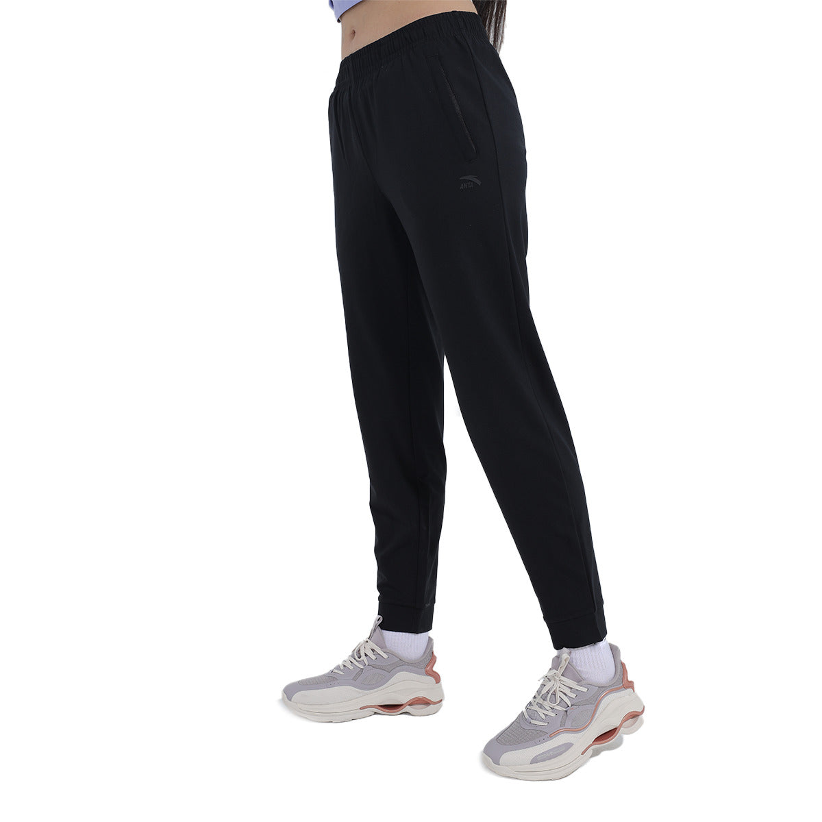 Anta Knit Track Casual SweatPants For Women, Black