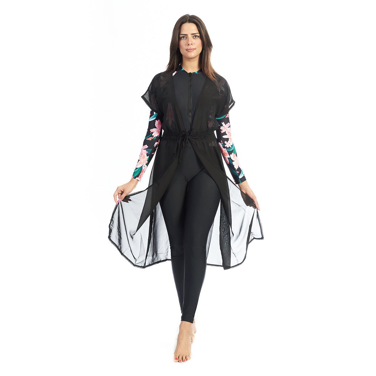 Energetics Cash Swimsuit Cardigan For Women, Black