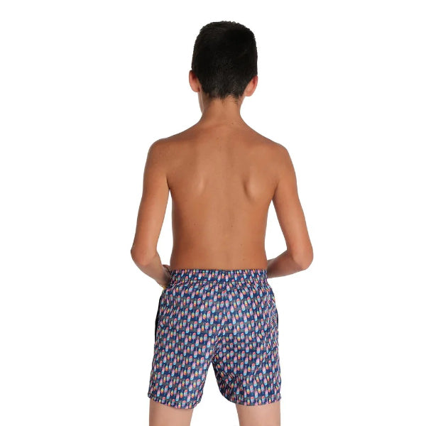 Arena Boys Beach Boxer Allover Swimming Shorts, Asphalt Multi