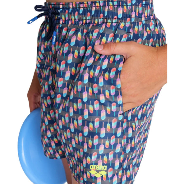 Arena Boys Beach Boxer Allover Swimming Shorts, Asphalt Multi