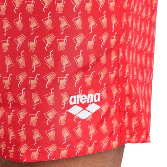 Arena Beach Swimming Short Allover For Men, Red Multi