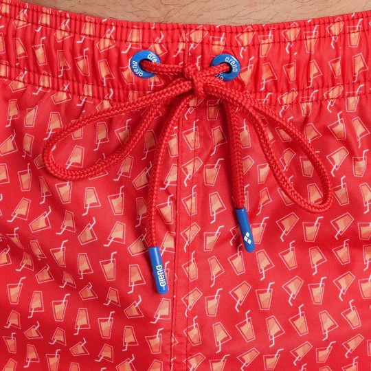 Arena Beach Swimming Short Allover For Men, Red Multi