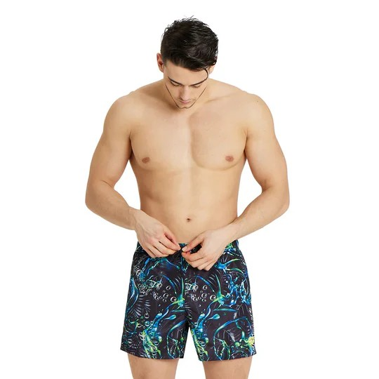 Arena Beach Swimming Short Allover For Men, Black Multi