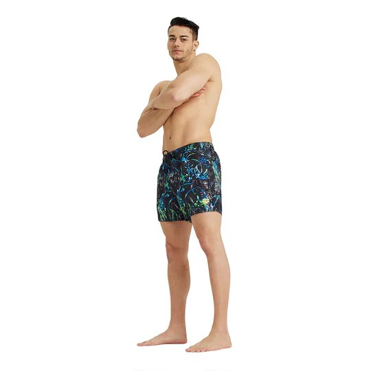 Arena Beach Swimming Short Allover For Men, Black Multi