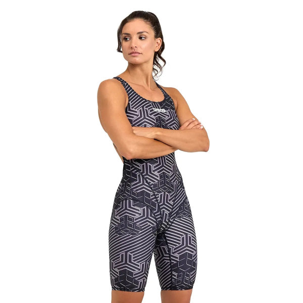 Arena Women'S Kikko Pro Full B Swimsuit With Short (Straps), Navy Multi