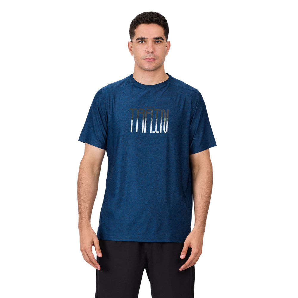 تيشيرت رياضي بأكمام قصيرة للرجال من تراينتيك، أزرق داكن فاتح