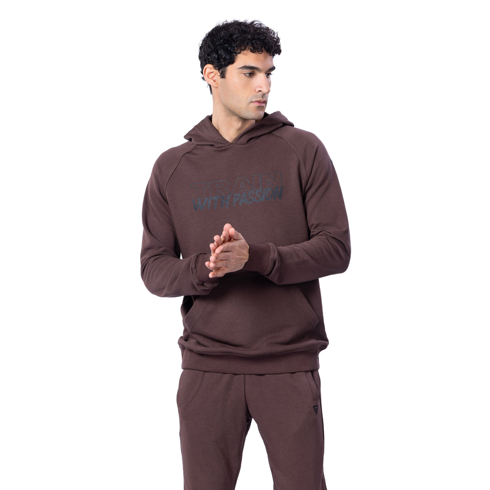 سويت شيرت رجالي بغطاء رأس من ترينيتيك، بني