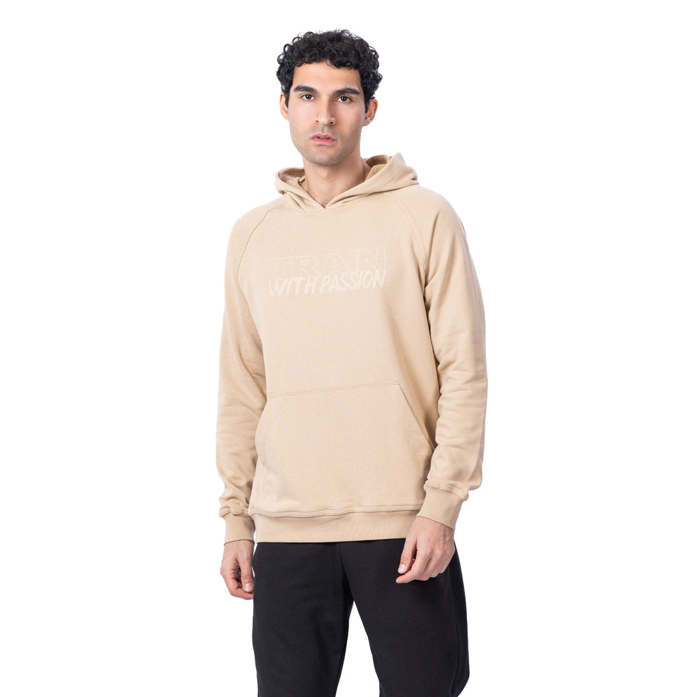 Trainetic Hooded Lifestyle Sweatshirt For Men, Dark Beige