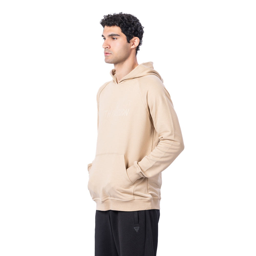 Trainetic Hooded Lifestyle Sweatshirt For Men, Dark Beige