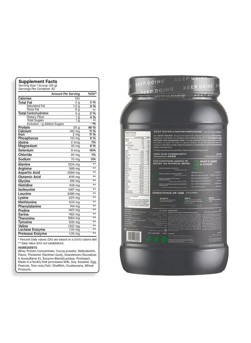 Keep Going Ultimate Whey Digestive Enzymes+ Chocolate Gourmet For Adult