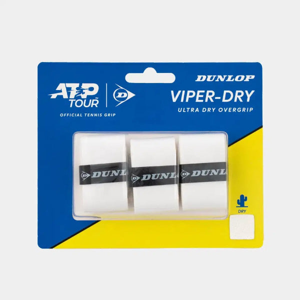Dunlop Atp Viper-Dry Ogip Wht 3Pcs Blister For Tennis