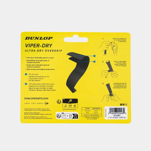 Dunlop Atp Viper-Dry Ogip Blk 3Pcs Blister Fortennis