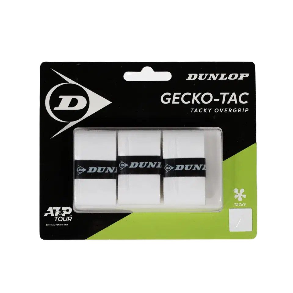 Dunlop Gecko-Tac Ogrip Wht 3Pcs – Tennis