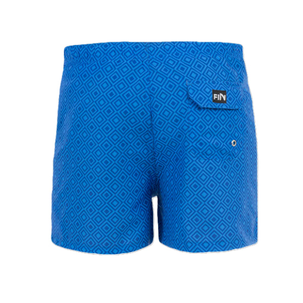 Fin Swimming Shorts For Men, Blue Diamonds