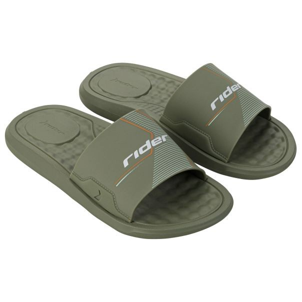 Rider Step Slide Ad For Men, Green&White