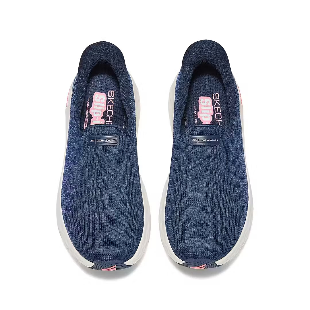 Skechers Go Walk Max Cushioning Flex Walking Shoes For Women, Navy Pink