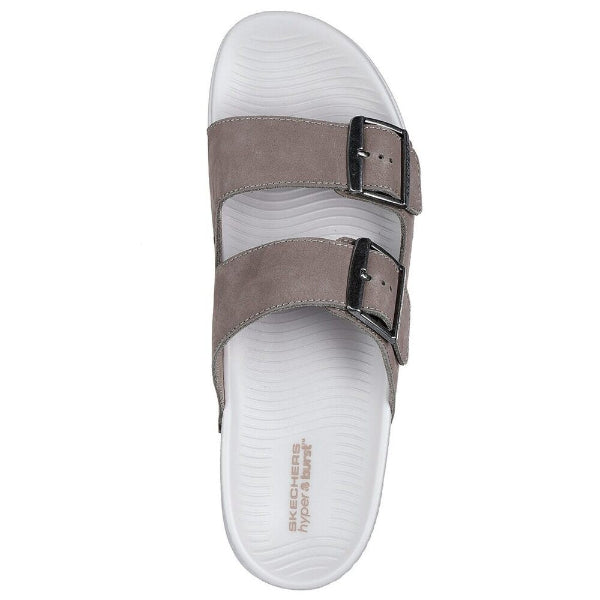 Skechers Hyper Slide Flip Flops For Women, Dark Taupe