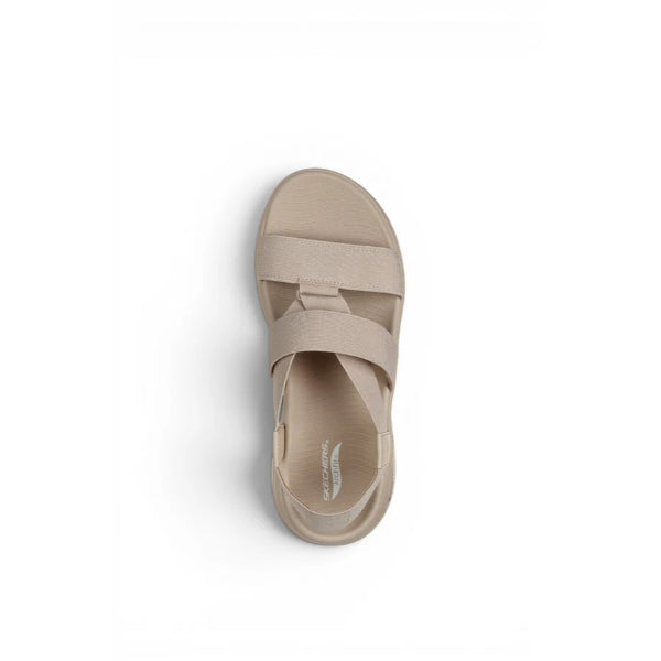 Skechers Go Walk Arch Fit Sandal Walking Shoes For Women, Natural Gold