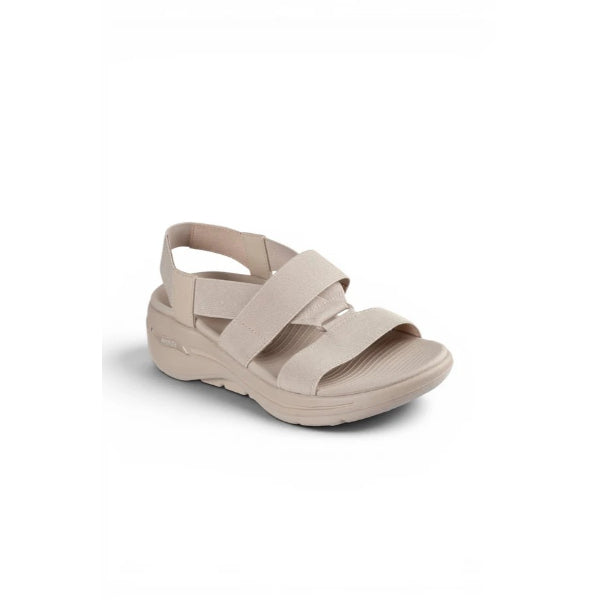 Skechers Go Walk Arch Fit Sandal Walking Shoes For Women, Natural Gold