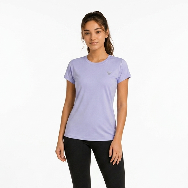 Trainetic Fitness T-Shirt For Women, Light Purple&White