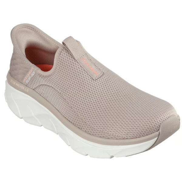 Skechers D'Lux Walker 2.0 Walking Shoes For Women, Taupe Coral