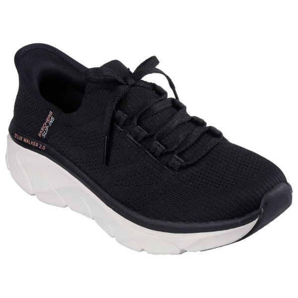 Skechers D'Lux Walker 2.0 Walking Shoes For Women, Black Tan