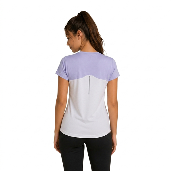 Trainetic Fitness T-Shirt For Women, Light Purple&White