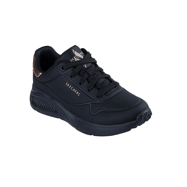 skechers uno trainers ladies black
