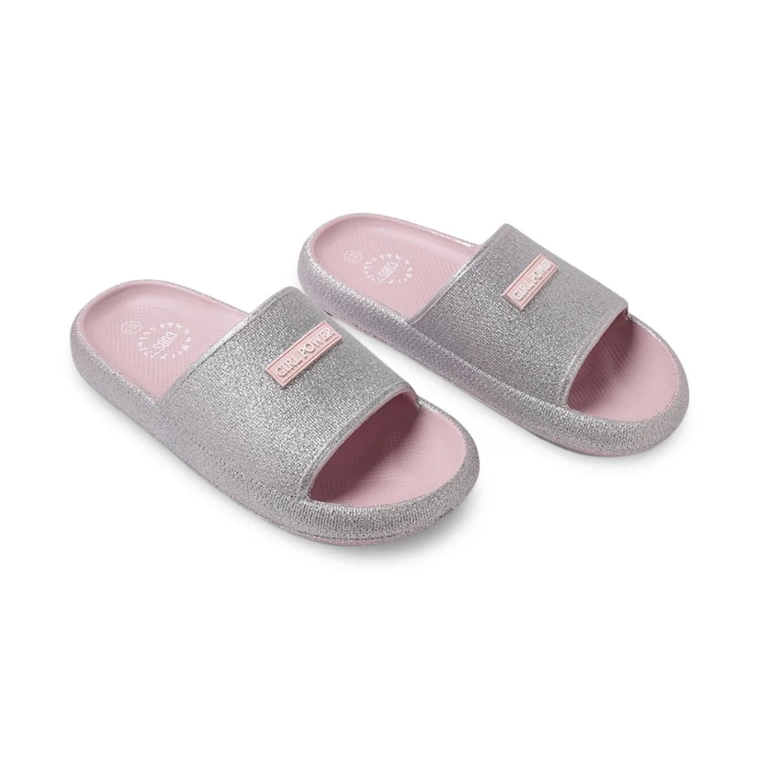 Cubs Glitter Silver Nicole Flip Flops For Girls