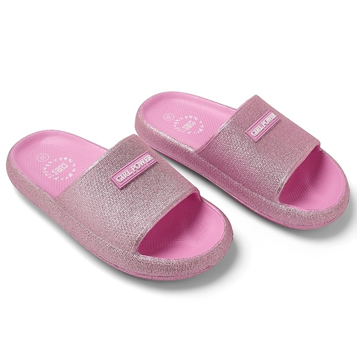 Cubs Glitter Pink Nicole Flip Flops For Girls