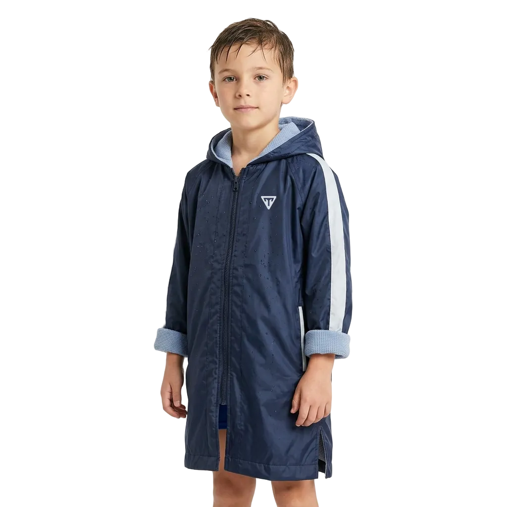 Trainetic Water Proof Robe For Boys, Navy/Silver/Grey