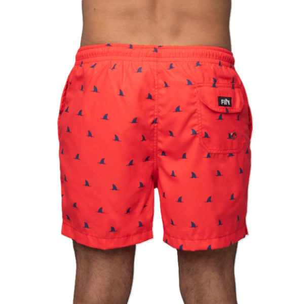 Fin Swimming Shorts For Men, Red