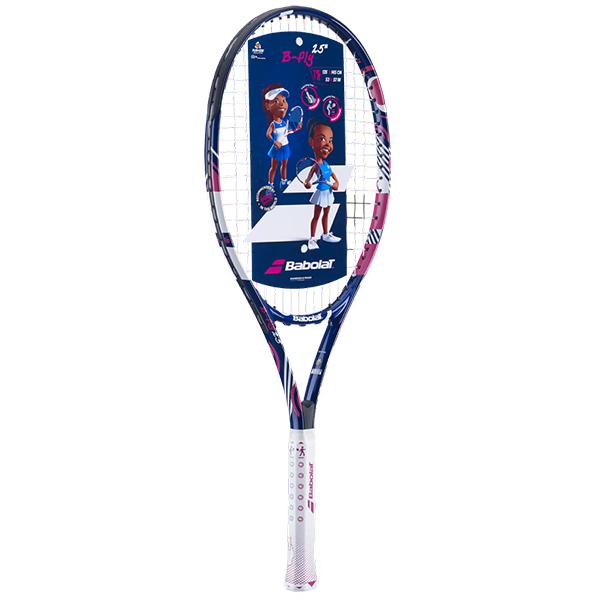 BABOLAT B FLY 25 S CV TENNIS RACKET FOR JUNIOR, NAVY&PINK&WHITE