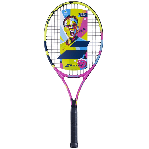 BABOLAT NADAL JUNIOR 26 S CV TENNIS RACKET FOR JUNIOR, YELLOW&PINK
