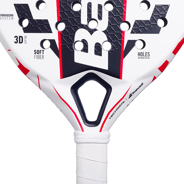 BABOLAT TEC VERTUO JUAN LEBRON 25 PADEL RACKET FOR UNISEX, WHITE&BLACK&RED