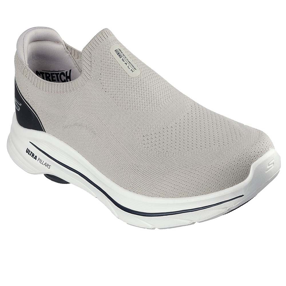 حذاء سكيتشرز جو ووك 8 للمشي للرجال، لون بيج