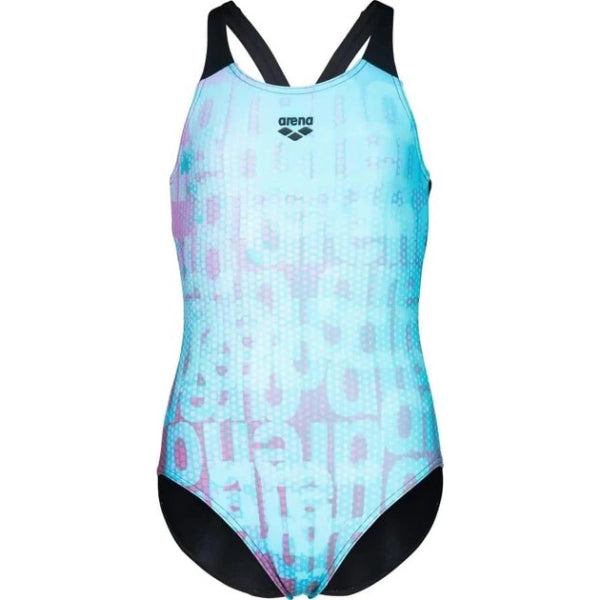 Arena Multi Colours Swimsuit One Piece For Girls, Water M Black