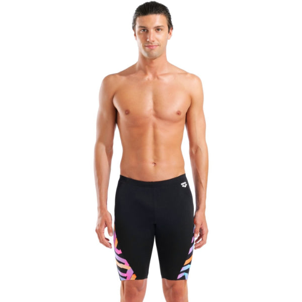 Arena Texture Swim Jammer Jammer For Men, Black Multi