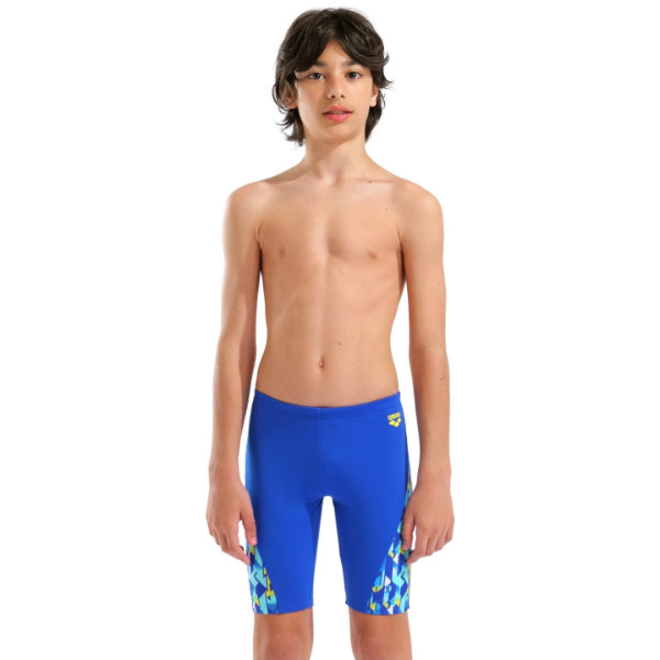 Arena Print Swim Jammer Jammer For Boys, Neon Blue