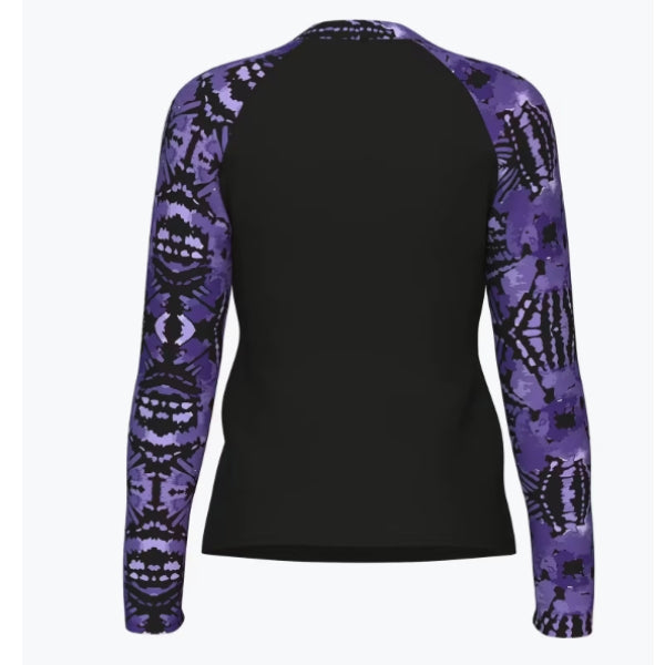 Arena Swim L/S Rash Vest All Long Sleeves Top For Women, Black Batik