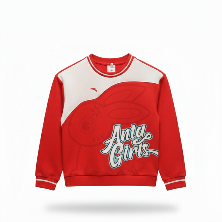 Anta Lifestyle Sweatshirt For Girls, Red