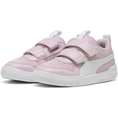 Puma Multiflex Mesh Lifestyle Shoes For Girls, White&Pink