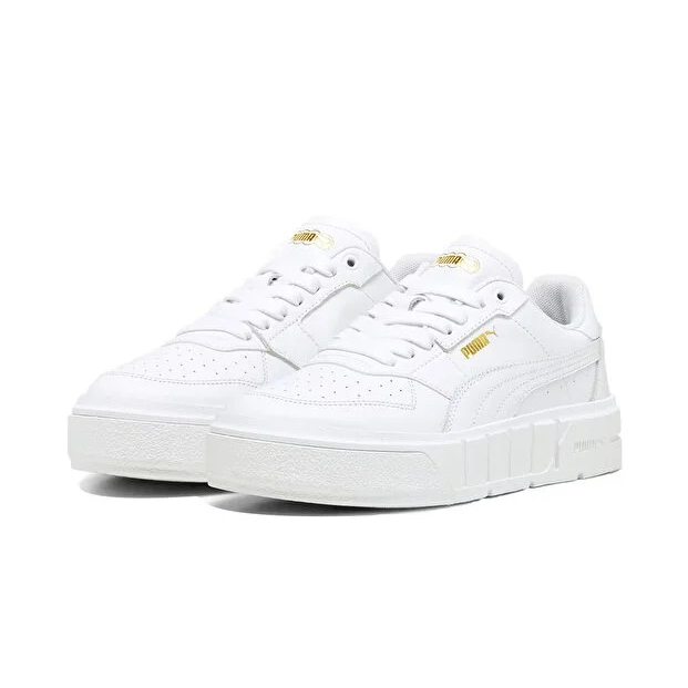 Puma Cali Court Lth Lifestyle Shoes For Women, White&Gold