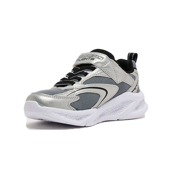 Skechers Skechers Meteor-Lights Lifestyle Shoes For Boys, Silver Black