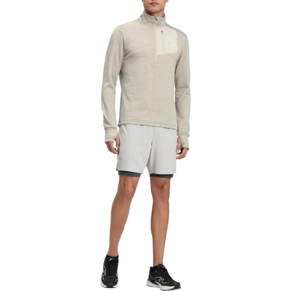 Energetics Willard M L/S Running T-Shirt For Men, Melange/Grey Light/Grey