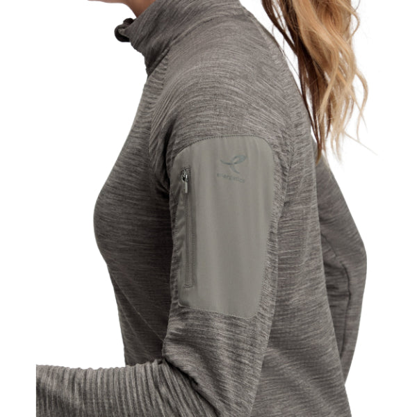 Energetics Wilona W L/S Running T-Shirt For Women, Melange/Anthracite/Anthracite/Black