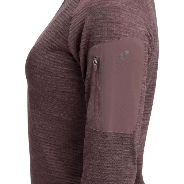 Energetics Wilona W L/S Running T-Shirt For Women, Melange/Red Wine/Red Wine