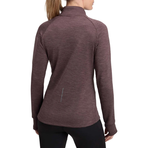 Energetics Wilona W L/S Running T-Shirt For Women, Melange/Red Wine/Red Wine